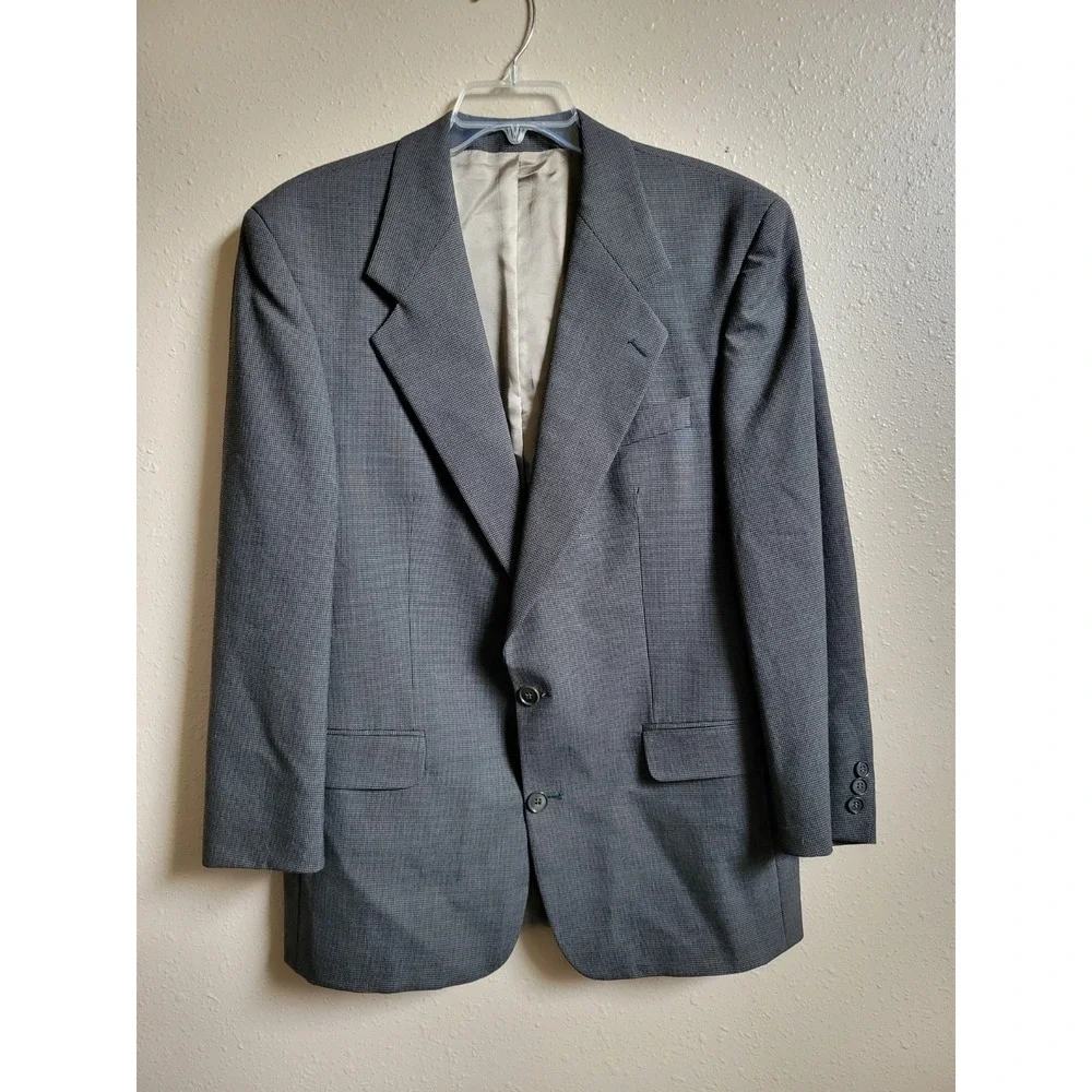 Fiori Men's Gray Mens Suit‎ Jacket Two-Button Notch Lapel Blazer